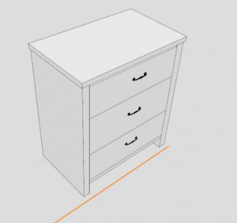 宜家白色梳妆台SU模型下载_sketchup草图大师SKP模型