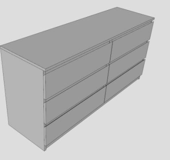 6个抽屉的柜子SU模型下载_sketchup草图大师SKP模型