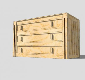 枫木抽屉柜SU模型下载_sketchup草图大师SKP模型