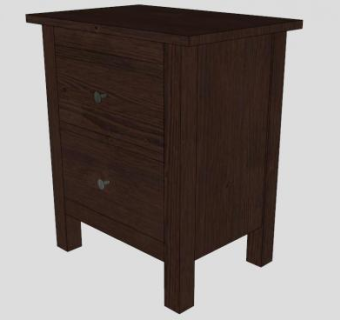 黑褐色小型斗柜SU模型下载_sketchup草图大师SKP模型