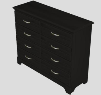 8个抽屉梳妆台SU模型下载_sketchup草图大师SKP模型