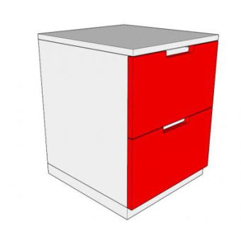 红色斗柜SU模型下载_sketchup草图大师SKP模型