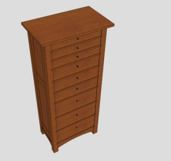 9个抽屉的斗柜SU模型下载_sketchup草图大师SKP模型