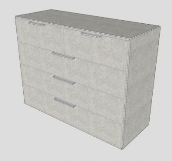 灰色简约抽屉柜SU模型下载_sketchup草图大师SKP模型