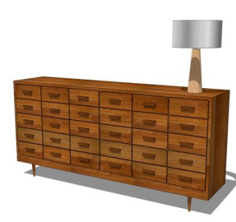 多抽屉木箱SU模型下载_sketchup草图大师SKP模型