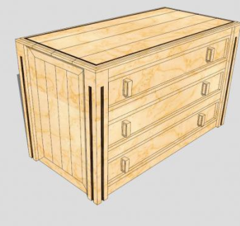 枫木现代斗柜SU模型下载_sketchup草图大师SKP模型