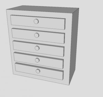 白色的五斗橱SU模型下载_sketchup草图大师SKP模型