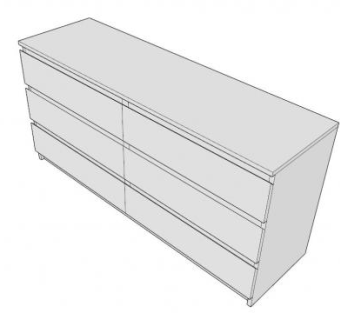 马尔姆6抽屉短白色SU模型下载_sketchup草图大师SKP模型