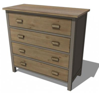 森林灰褐色小孩的抽屉SU模型下载_sketchup草图大师SKP模型