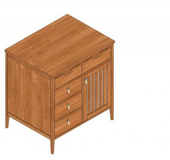 木质抽屉柜SU模型下载_sketchup草图大师SKP模型