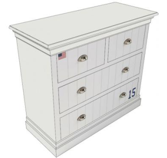 木质白色梳妆台SU模型下载_sketchup草图大师SKP模型