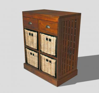 旧黄铜抽屉柜SU模型下载_sketchup草图大师SKP模型