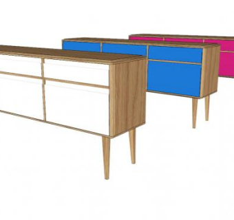 中世纪风格的抽屉柜SU模型下载_sketchup草图大师SKP模型