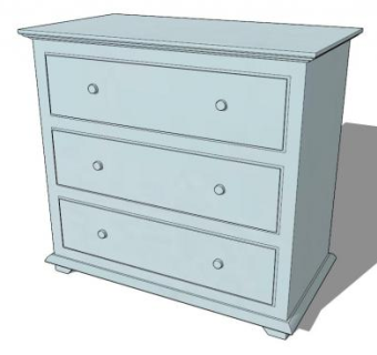 蓝色简约柜子SU模型下载_sketchup草图大师SKP模型