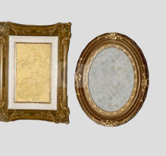 华丽相框装饰挂画SU模型下载_sketchup草图大师SKP模型