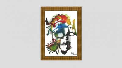 家居木制挂画SU模型下载_sketchup草图大师SKP模型