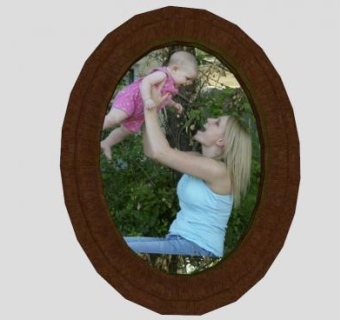 椭圆形镜框相框SU模型下载_sketchup草图大师SKP模型