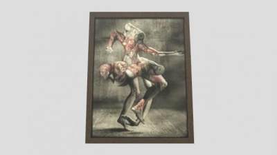 艺术挂画寂静岭相框SU模型下载_sketchup草图大师SKP模型