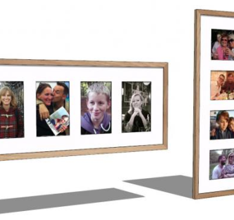 多孔径图片框家人相框SU模型下载_sketchup草图大师SKP模型