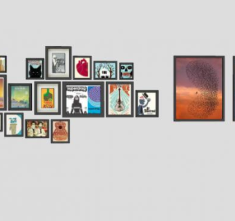 艺术打印框架相框SU模型下载_sketchup草图大师SKP模型