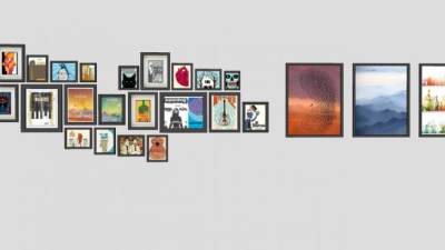 艺术打印框架相框SU模型下载_sketchup草图大师SKP模型