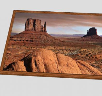 木制画沙漠相框SU模型下载_sketchup草图大师SKP模型