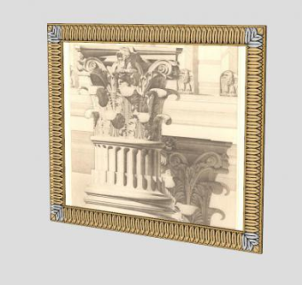 欧式挂画SU模型下载_sketchup草图大师SKP模型