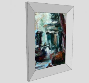 白色相框宜家挂画SU模型下载_sketchup草图大师SKP模型