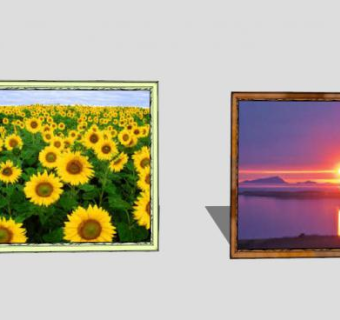 油画风景挂画SU模型下载_sketchup草图大师SKP模型