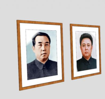 金正日肖像挂画SU模型下载_sketchup草图大师SKP模型