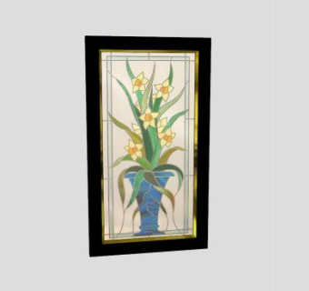 玻璃水仙相框SU模型下载_sketchup草图大师SKP模型