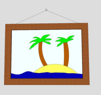 动画挂画相框SU模型下载_sketchup草图大师SKP模型