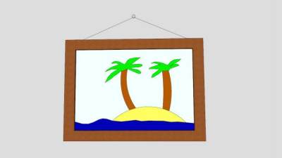 动画挂画相框SU模型下载_sketchup草图大师SKP模型