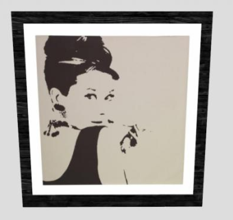 宜家赫本挂画SU模型下载_sketchup草图大师SKP模型