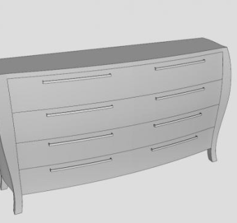 灰色五斗橱SU模型下载_sketchup草图大师SKP模型