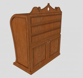 樱桃木柜子SU模型下载_sketchup草图大师SKP模型