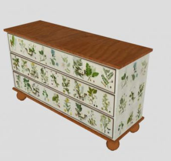 清新抽屉柜SU模型下载_sketchup草图大师SKP模型