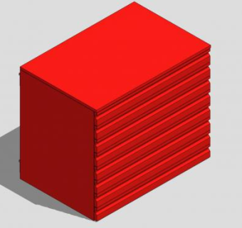 带8个抽屉的36英寸宽底柜SU模型下载_sketchup草图大师SKP模型