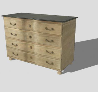 木制高雅抽屉柜SU模型下载_sketchup草图大师SKP模型