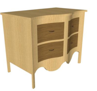 带4个抽屉的传统梳妆台SU模型下载_sketchup草图大师SKP模型