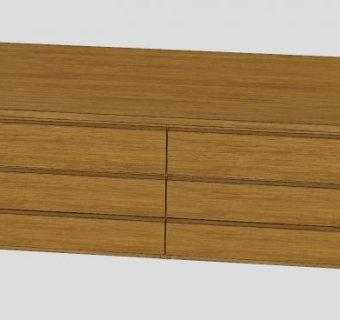 橡木6个抽屉柜子SU模型下载_sketchup草图大师SKP模型