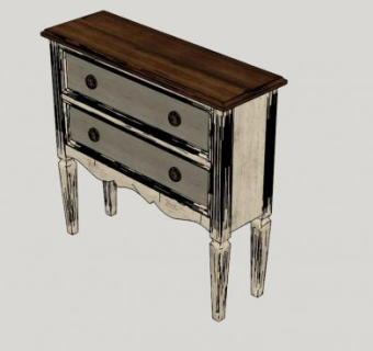 和风化效果抽屉柜SU模型下载_sketchup草图大师SKP模型