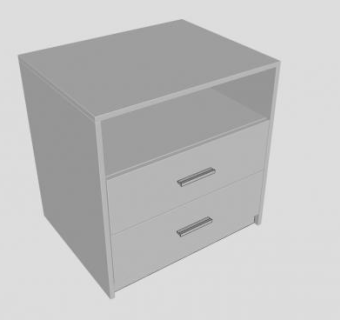 两个抽屉的柜子SU模型下载_sketchup草图大师SKP模型