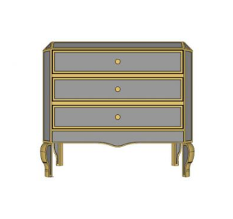 金色金属柜子SU模型下载_sketchup草图大师SKP模型