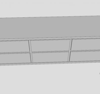 6个抽屉锥形腿五斗橱SU模型下载_sketchup草图大师SKP模型