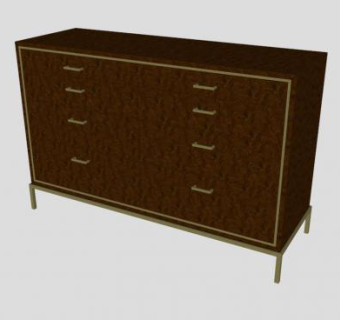 复古中式抽屉柜SU模型下载_sketchup草图大师SKP模型