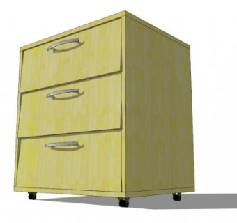 宜家有轮子的抽屉柜SU模型下载_sketchup草图大师SKP模型