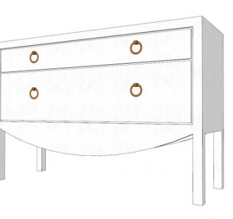 定制的白色梳妆台SU模型下载_sketchup草图大师SKP模型