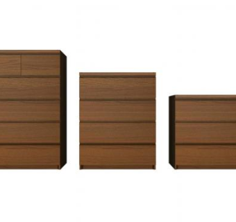 宜家棕色梳妆台合集SU模型下载_sketchup草图大师SKP模型