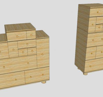 2个五斗柜SU模型下载_sketchup草图大师SKP模型